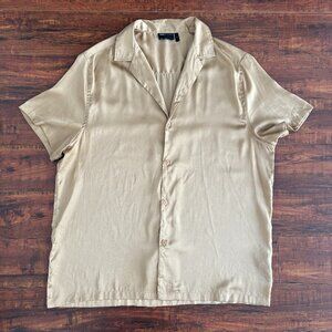Gold Silky Camp Collar Shirt